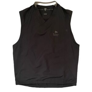 Nike Golf Vest Mens Medium Black  Pullover V Neck Swoosh Bay‎ Harbour Golf Club